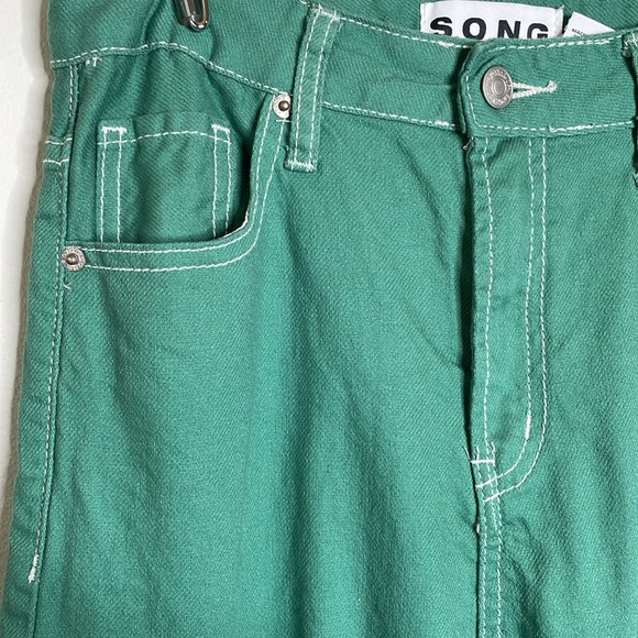 S.O.N.G 90’s Boyfriend Cargo Pants High Rise Green Size 1/25 - Picture 4 of 15